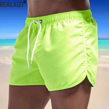 Erkek Kurulu Şort Çok Renkler Plaj Pantolon Çabuk Kuruyan Spor Şort Yaz Kırpılmış Pantolon Düz Renk Spor Pantolon Erkekler İçin