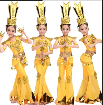 Etnik dans kostümleri klasik dans Dunhuang uçan çocuk dans kostümleri bin el Guanyin kostümleri performans kostüm