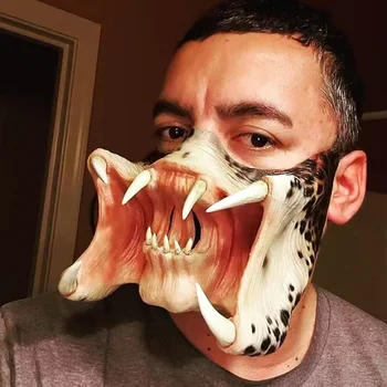 Film Alien Vs. Predator Maskesi Korkunç Canavar Maskeleri Cadılar Bayramı Cosplay Sahne Yetişkinler için Ortalama Boyutu Hayvan Lateks Yarım Yüz Maskesi