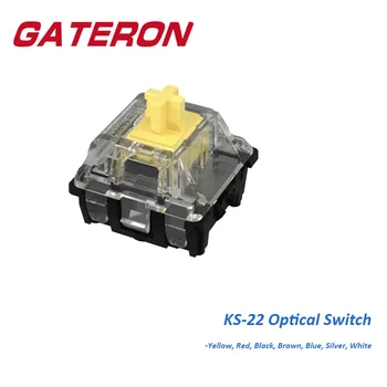 GATERON KS - 22 Optik Anahtarı SMD RGB Siyah Beyaz Sarı Kırmızı Gümüş Kahverengi Mavi DIY Doğrusal Dokunsal Tıknaz Mekanik Klavye İçin