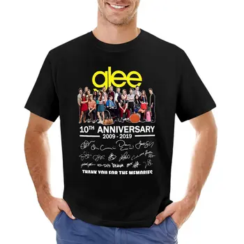 Glee 10th Yıldönümü Tüm Döküm İmzalı Teşekkür Ederim T-Shirt Anime kısa kollu t-shirt artı boyutu üstleri erkek giysileri