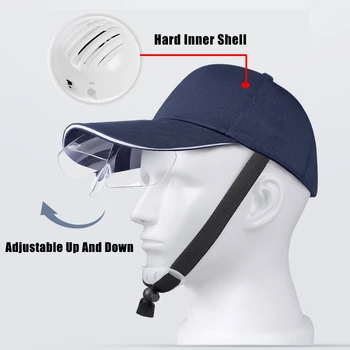 Güvenlik Koruyucu yumru şapka Vizörlü Sert PE İç Kabuk emniyet kaskı Hafif Anti-Çarpışma beyzbol şapkası Gözlük ile