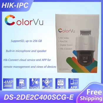 HIK 4MP Mini ColorVu PT Dome IP Kamera DS-2DE2C400SCG-E SD Kart Yuvası Dahili Mikrofon ve Hoparlör CCTV Gözetim IP Kamera