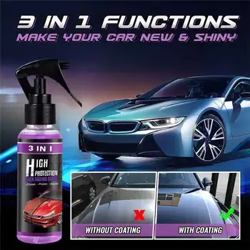 Hızlı Seramik Kaplama-Araba Balmumu Cilası Sprey Süperhidrofobik Hibrid Sıvı cam Çözümleri Seramik Cilası ve Balmumu
