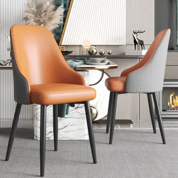 Italyan Minimalist Ev yemek sandalyesi Müzakere makyaj masası sandalyesi ışık Lüks Salon yemek sandalyesi Basit Koltuk İskandinav Tabure