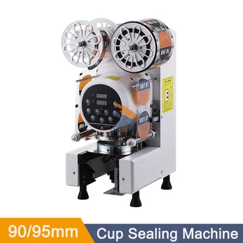 Içecek Süt Çay Yapıştırma Makinesi Bardak folyoyla paketleme makinesi plastik kağıt bardak Yapıştırma Makinesi Mühürleyen Bar Süt Çay Dükkanı