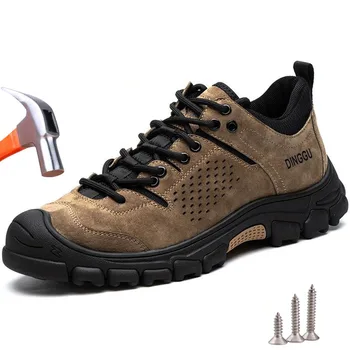 Iş Güvenliği Ayakkabıları Erkekler Anti-smash Anti-delinme İş Sneakers Hafif Nefes Koruyucu Çelik burunlu Güvenlik Botları