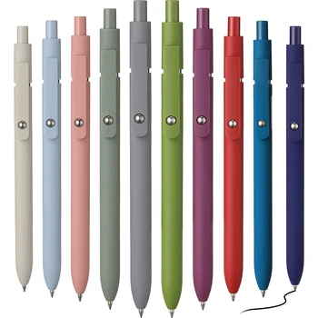 Jel Mürekkep Kalemler Siyah Mürekkep Hızlı Kuru Tükenmez Kalemler Güzel Nokta Geri Çekilebilir Mürekkep Kalemler 0.42 mm Haddeleme Topu Yazma Kalemler Estetik Kalemler