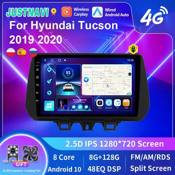 JUSTNAVI 2Din Android 10 Hyundai Yeni Tucson İçin IX35 2018 2019 Multimedya Araba Radyo Autoradio oto GPS Navigasyon Stereo Carplay