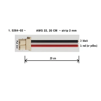 Kablo AWG20 20mm Şerit 2mm ile Müşteri Tasarımı 5264 2p Dişi Fiş
