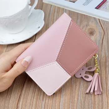 Kadın Moda küçük cüzdan bozuk para cüzdanı Kadınlar için kart tutucu Küçük Bayanlar PU deri cüzdan Kadın İki kat Çile Mini Sevimli Debriyaj