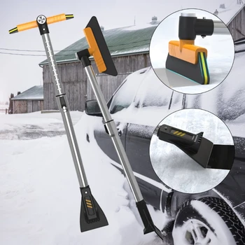 Kar Temizleyici Temiz Aracı Ayarlanabilir Uzatılabilir EVA kar küreği Kar temizleme fırçası Cam Kar Süpürge Araba SUV Kamyon için