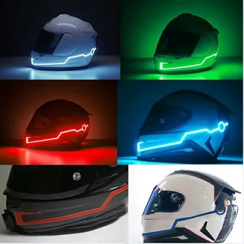 Kask motosiklet lambası sürme sinyal EL şerit yanıp sönen dayanıklı kiti Bar DIY kask Led şerit reflektör soğuk ışık aydınlık Film