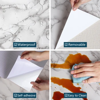 Kendinden pvc yapıştırıcısı Su Geçirmez Yağ Geçirmez Mermer Duvar Kağıdı yapışkan kağıt Duvar Banyo mutfak mobilyası Yenileme Sticker