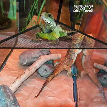 Kertenkele Hamak Örgü evcil hayvan hamağı Gecko Tırmanma Üçgen Net Yılan Münzevi Yengeç Yatak Amfibi Sürüngen Aksesuarları Evcil Hayvan Malzemeleri