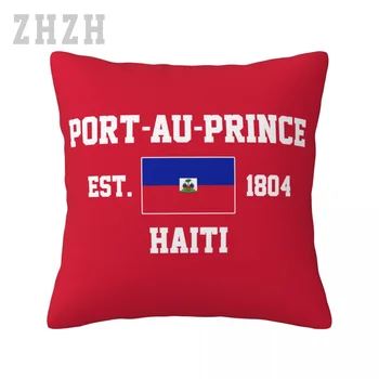 Keten Yastık Kılıfları Haiti EST.1804 Port-au-Prens Sermaye Atmak Yastık Örtüsü Aile Ev Dekor Kanepe Araba bel yastığı