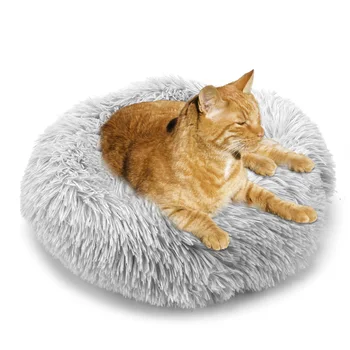 Köpek Kedi Uyku Kanepe Süper Yumuşak Pet Yatak Kulübesi Sıcak Yuvarlak Peluş Mat Kabarık Ev Yastık Küçük Orta Köpek Kedi ev hayvanı ürünü