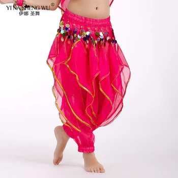 Kız Mısır Bollywood 8 Renkler Oryantal Dans Etek Salıncak Etek Bellydance Pantolon Profesyonel Kostüm Çocuk Hindistan Oryantal Dans Pantolon