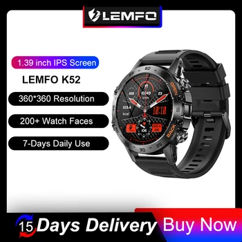 LEMFO K52 akıllı saat 2023 Yeni Erkekler Açık Havada IPS HD Ekran Bluetooth Aramalar 400mAh Pil Spor Erkek Smartwatch Spor Bilezik