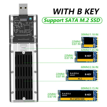 M2 SSD DURUMDA SATA Şasi M. 2 USB 3.0 SSD Adaptörü İçin PCIE NGFF SATA M/B Anahtar SSD Disk Kutusu İçin 2230/2242/2260 / 2280MM