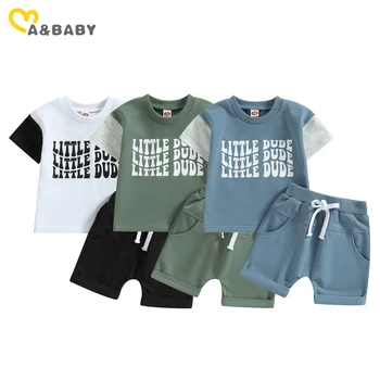 ma ve bebek 3M-4Y Yürümeye Başlayan Erkek Bebek Giysileri Setleri Yaz Yenidoğan Bebek Mektup T-shirt Şort Rahat dış giyim