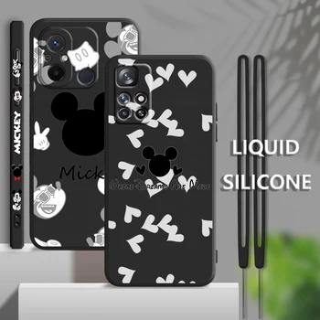 Mickey Mouse Çift Xiaomi Redmi İçin 12 12C 11 Başbakan A1 10 10X 9 9A 9AT 8 Pro 4G 5G Sıvı Sol Halat telefon kılıfı Coque Çapa