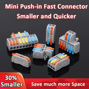 Mini Evrensel Kompakt İletken Push-in Terminal Bloğu Hızlı Bahar Ekleme Tel Kablo Konnektörleri Ev İçin 2/3 Pin SPL Malzeme