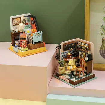 Mini Kabin Ahşap Dollhouse Casa Prenses Evleri Minyatür Mobilya Takımı DIY Oyuncaklar Çocuklar için Yetişkin Hediye