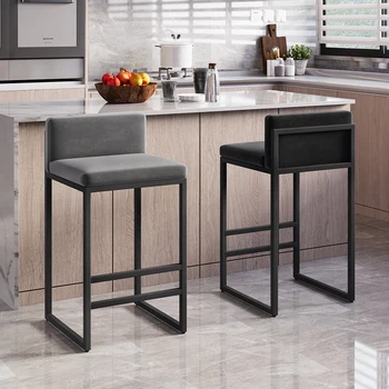 Minimalist Yüksek yemek sandalyeleri Metal Tasarım Mobil yemek sandalyeleri Mutfak Relax Vanity Cadeiras De Jantar Funky Mobilya