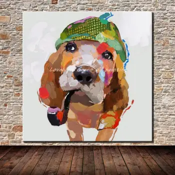 Mintura, Pop Art El-Boyalı Modern Soyut Köpek Hayvan Yağlıboya Tuval üzerine, Duvar Resimleri için Oturma Odası Ev duvar süsü Eserleri