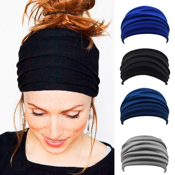 Moda Geniş Streç Bantlar Spor Yoga Spor Ter Bandı Kafa Bandı Hairband Kafa Kemerleri Kadınlar için Elastik Kafa Wrap Band Bandanalar