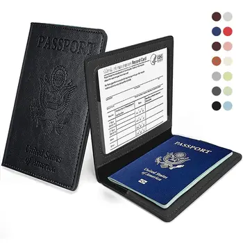 Moda Seyahat PU Deri Erkek Kadın saklama çantası Bağışıklama Kayıt Tutucu Pasaport Kapağı KIMLIK kredi kartı kılıfı