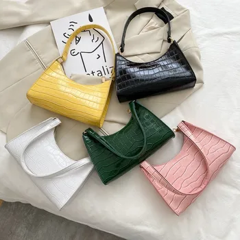 Moda Zarif alışveriş çantası Retro Casual Kadın Tote omuz çantaları Kadın Deri Düz Renk Zincir Çanta Kadınlar için сумка