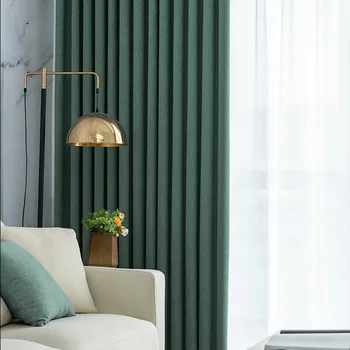 Modern Rahat Perdeler Oturma Odası için Taklit Kaşmir Cortina Yatak Odası Düz Renk Çok renkli Perde Karartma Perdeleri