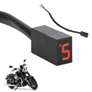 Motosiklet Dişli Göstergesi Evrensel LED Ekran Motosiklet Dış 5 Dişliler Motosiklet Vites Kolu Sensörü Hız Göstergesi Ölçer