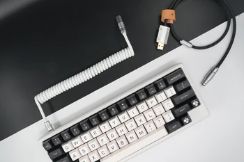 Nokta GeekCable Manuel Özelleştirilmiş Klavye Veri Sarmal Arka hava tıpası Serisi Beyaz Siyah Ayı