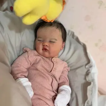 NPK 19 inç Yenidoğan Bebek Bebek Reborn Ashia Gerçekçi 3D Boyalı Cilt Görünür Damarlar Çoklu Katmanlar Koleksiyon Sanat Bebek