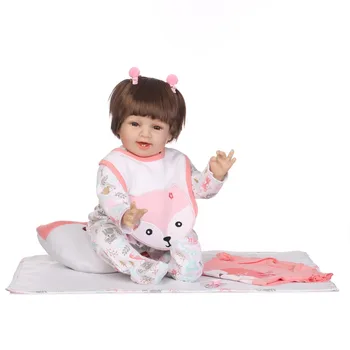 NPKCOLLECTION 22 inç 55 cm silikon reborn bebekler toptan gerçekçi bebek kız yenidoğan moda bebek Noel hediyesi yeni yıl hediye