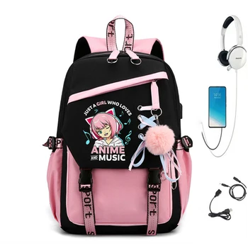 Okul genç kız için sırt çantası Kawaii Bookbag Kız Schoolbag Sırt Çantası Sadece Bir Kız Seven Anime ve Müzik Tasarım Seyahat Sırt Çantası