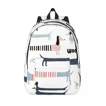 Okul çantası Sevimli İskandinav Köpek Sırt Çantası Ebeveyn-çocuk Hafif Sırt Çantası Çift laptop çantası