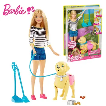 Orijinal barbie bebek Öğrenmek Bakımı Hayvanlar Serisi Barbie Kız doğum günü hediyesi Oyuncak Barbie Boneca DWJ68 Moda yılbaşı hediyesi