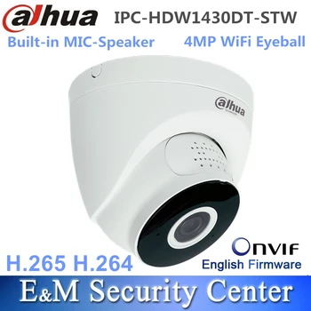 Orijinal Dahua IPC-HDW1430DT-STW 4MP IR Sabit odak IP Dahili MİKROFON Hoparlör Gözetim Kablosuz WiFi Göz Küresi ağ kamerası