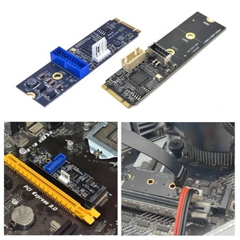 PC anakart-PCIE M2 NVME TİP-E veya 19pin Ön USB arabirim adaptörü Kartı USB3. 2 Desteği-Renesas uPD720202 yonga seti