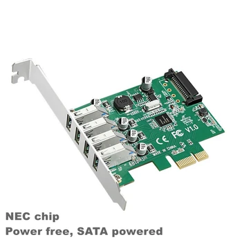 PCI-E USB 3.0 genişletme kartı çift elektrikli dört bağlantı noktalı masaüstü bilgisayar USB 3.0 HUB NEC çip