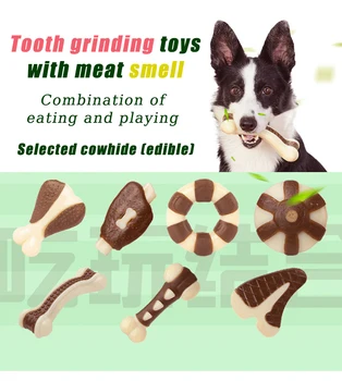 Pet köpek oyuncak Yenilebilir inek derisi diş taşlama sopa tek başına eğitim ödül çiğnemek kauçuk kemik çiğnemek dayanıklı köpek oyuncak