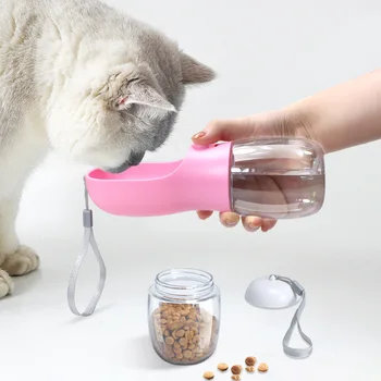 Pet Yeni Pet İki - in-One Gıda Fincan Kedi Ve Köpek Accompaniant Fincan Taşınabilir Pet İçme Suyu pet şişe Köpek Su Bardağı