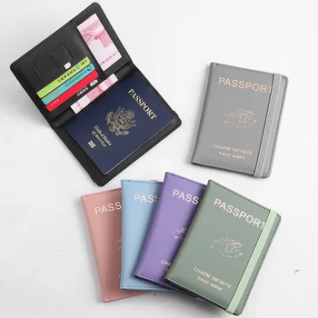 Rfıd Kişiselleştirilmiş Pasaport Kapağı İsimleri elastik bantlar Fonksiyonel Uçak seyahat cüzdanı Pasaport