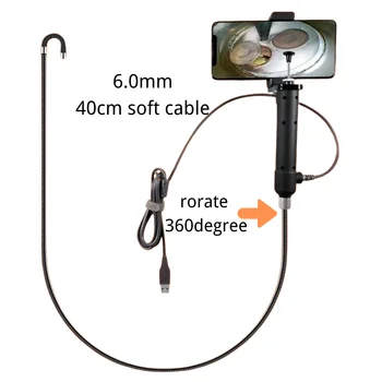Rotasyon Endoskop Direksiyon Borescope Kamera 6.0 mm 40cm Endüstriyel Endoskop Video 8 LED Araba Kanalizasyon İçin JPROBE Üreticisi
