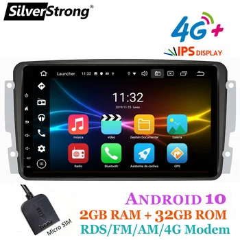 SilverStrong,8 inç IPS,Android10,GPS Araba Radyo, Mercedes Benz CLK için W209 W203 W208 W463, Vaneo, Viano, Vito Navi TPMS CarPlay