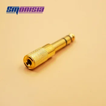 Smonisia 10 adet Ses jakı dönüştürücü adaptör stereo jak 6.5 mm erkek 3.5 mm Kadın elektro gitar kulaklık altın